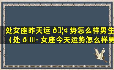 处女座昨天运 🦢 势怎么样男生（处 🌷 女座今天运势怎么样男生）